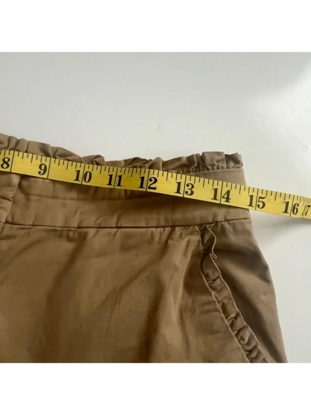 J Crew Tan Chino With Ruffle Waist and Pocket Detail - 2